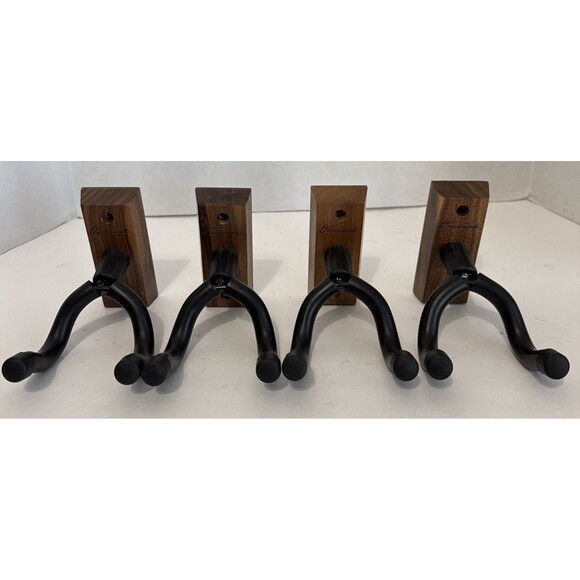 4-Pack Onmiwod Guitar Mahogany Wood Wall Mount Hanger Acoustic Electric Guitars - Picture 8 of 8